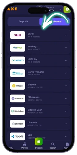 cashier payment method selection screen