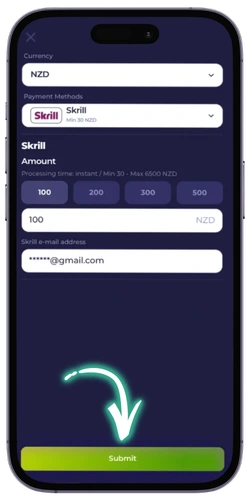 amount input and submit button