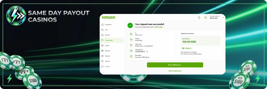 Neteller Payment Confirmation